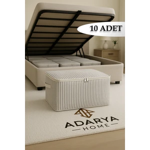 Adarya Home 10’lu Antrasit Çizgili Baza Altı Çekyat Hurç 60×40×22 cm