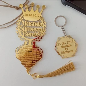 Olur O Zaman Kişiye Özel Dikiz Aynası Süsü (1 Anahtarlıkl) Ayet-El Kürsi Yazılı