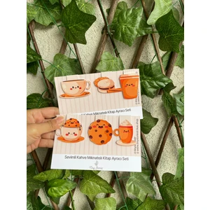 Tiny Stories TR Mıknatıslı Kitap Ayracı Kahve Temalı - 6 Adet