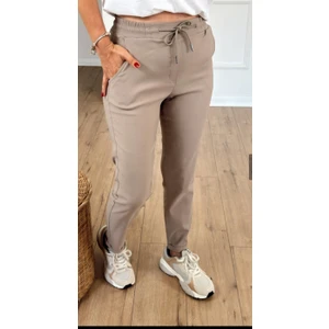 Double TT Kadın Full Likralı Beli Bağçıklı Süper Rahat Duble Paça Bilek Boy Üst Düzey Pantolon