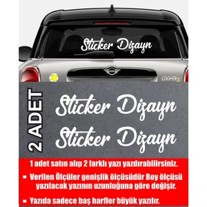 Sticker Dizayn Isim Soyisim Sticker - Kişisel Yazı Sticker -  2 Adet Kişisel Ürün Ad Soyad Sticker  Araba Oto Motosiklet Karavan Sticker 00121