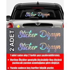 Sticker Dizayn Isim Soyisim Sticker - Kişisel Yazı Sticker -  2 Adet Kişisel Ürün Ad Soyad Sticker  Araba Oto Motosiklet Karavan Sticker 00121