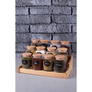 3 Katlı Stantlı Lüks 12'li Baharatlık Seti 300 ml Etiketli