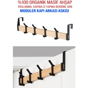 Pazaraza Nwood Nas-01 %100 Masif Ahşap Organik Kapı Arkası Elbise Askısı