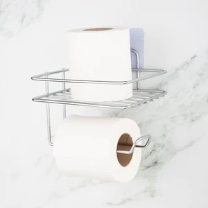 UG Home Krom Yapışkanlı Yedekli Tuvalet Kağıtlığı Wc Tuvalet Kağıdı Askısı Tutucu