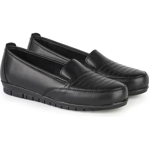 Kadın Tam Ortopedik Siyah İçi Hakiki Deri Anne Ayakkabısı Kadın Ayakkabı