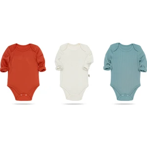 Kiddy Boo 3lü Mevsimlik Çıtçıtlı Body Zıbın 0-3 Ay/3 Yaş Arası %100 Pamuk Unisex Kız Erkek Bebek&çocuk