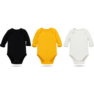 Kiddy Boo 3lü Mevsimlik Çıtçıtlı Body Zıbın 0-3 Ay/3 Yaş Arası %100 Pamuk Unisex Kız Erkek Bebek&çocuk