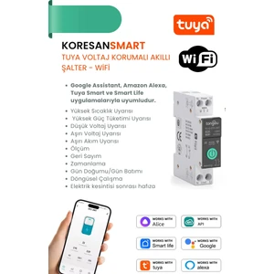 Tuya Voltaj Korumalı 63A Akıllı Şalter Sigorta- Wifi