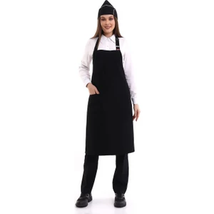 Askılı Önlük Cepli - 48 Siyah