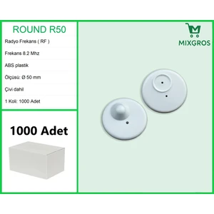 Round R50 Plastik Alarm Etiketi Rf Radyo Frekans 1000 Adet