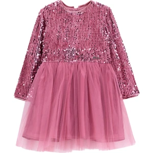 Pullu Pembe Kız Çocuk Abiye Elbise BRB5WG-ELB6661