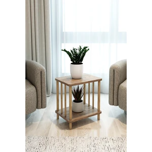 Modern Tasarım Ahsap Yan Sehpa- Bitki ve Kitap Sehpası