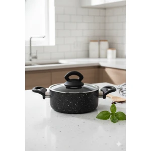 Mini Granit Tencere 16 cm Gri