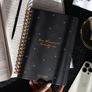 2026 Spiralli Günlük Ajanda 12 Aylık – 17X24 cm Siyah