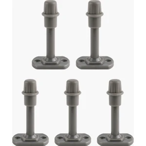 5 Adet Plastik Kapı Pencere Arkası Gri Renk Tampon 8 cm Vidalı Duvar Koruyucu Silikon Stoper