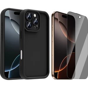 iPhone 16 Pro Max Kılıf Kamera Korumalı Zore Ananas Kapak + Hayalet Ekran Koruyucu