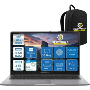 Expertbook P1 P1503 Intel Core I7-13700H 16GB Ddr5 2 TB SSD Wın 11 Pro 15.6 Fhd Intel UHD Taşınabilir Bilgisayar + Kablosuz Kulaklık