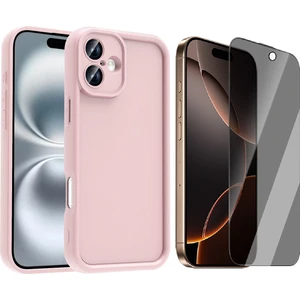 iPhone 16 Plus Kılıf Kamera Korumalı Zore Ananas Kapak + Hayalet Ekran Koruyucu