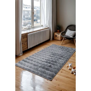 Maya Tavşan Tüyü Peluş Bubble Halı | Kaymaz Tabanlı Makinede Yıkanabilir Yumuşak Halı |beyaz| MYA01