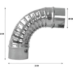 Çadır Kamp Soba Boru Dirseği Paslanmaz Çap 8 cm