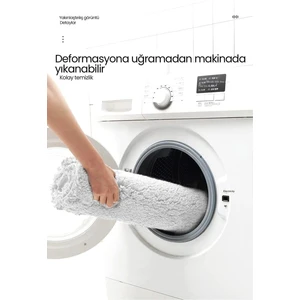 Neva Peluş Halı | Kaymaz Tabanlı Makinede Yıkanabilir | Ultra Yumuşak Modern Halı | Beyaz | NVA01