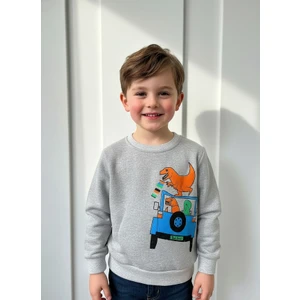 Kumrunun Dünyası Baskılı Şardonlu Sweat Erkek Çocuk Sweatshirt (Kalıbı Dar)