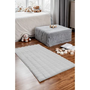 Maya Tavşan Tüyü Peluş Bubble Halı | Kaymaz Tabanlı Makinede Yıkanabilir Yumuşak Halı |beyaz| MYA01