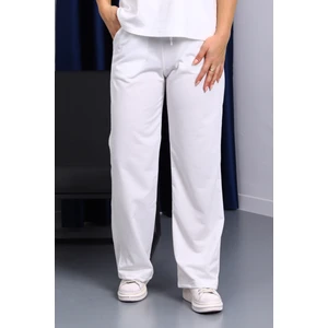 İmaj Butik Ekru Bel Lastikli İki İplik Palazzo Eşofman Alt