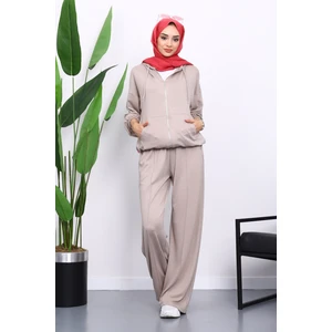 İmaj Butik Taş Kapşonlu Fermuarlı Kanguru Cepli Modal Takım