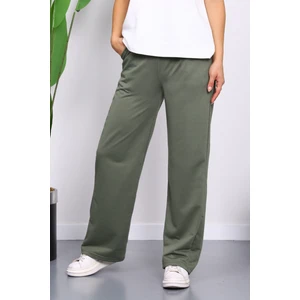 İmaj Butik Haki Bel Lastikli İki İplik Palazzo Eşofman Alt