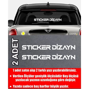 Sticker Dizayn Kişiye Özel Ad Soyad Sticker (2ADET) - Isim Soyisim Yazı Araba Oto Motosiklet Sticker 00122