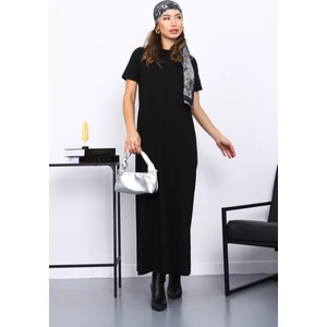 İmaj Butik Siyah Kısa Kol Tesettür İçlik Elbise