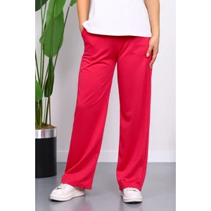 İmaj Butik Fuşya Bel Lastikli İki İplik Palazzo Eşofman Alt