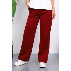 İmaj Butik Bordo Bel Lastikli İki İplik Palazzo Eşofman Alt