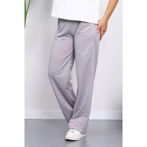 İmaj Butik Gri Bel Lastikli İki İplik Palazzo Eşofman Alt