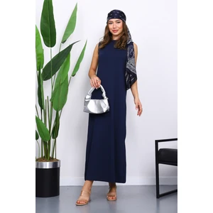 İmaj Butik Lacivert Sıfır Kol Penye Tesettür İçlik Elbise
