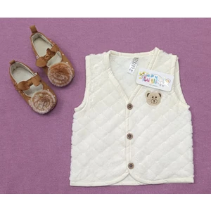 Welkin Baklava Desenli Ayıcık Nakışlı Welsoft Yelek