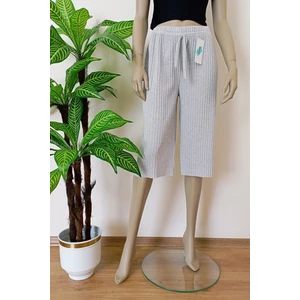 Vip Bera Tekstil Kadın Fitilli Çizgili Raporlu Pamuklu Bermuda