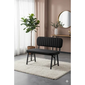 Elfin Mutfak , Yemek Odası Bahçe Balkon Otel Restoran Kafe Bench, Puf, Sırtlı Bench -1 Adet Siyah