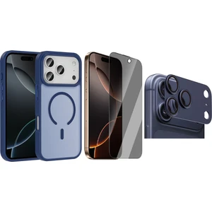 Apple iPhone 17 Pro Max Kılıf M-safe Şarj Özellikli Mat Arka Yüzey Zore Sio Kapak + Kamera Lens + Hayalet Ekran Koruyucu