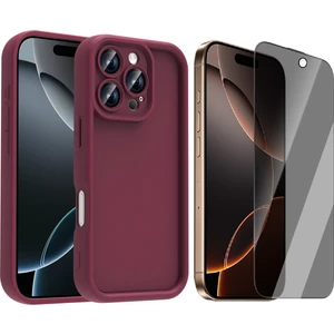 iPhone 16 Pro Max Kılıf Kamera Korumalı Zore Ananas Kapak + Hayalet Ekran Koruyucu