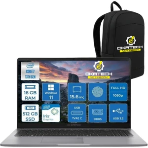 Expertbook P1 P1503 Intel Core I7-13700H 16GB Ddr5 512GB SSD Wın 11 Pro 15.6 Fhd Intel UHD Taşınabilir Bilgisayar + NOTEBOOK ÇANTASI