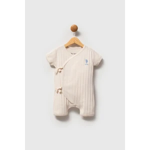 U.S. Polo Assn. U.s Polo Assn Erkek Bebek Tulum Ekru Düz