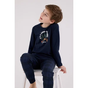 Erkek Çocuk Lacivert Pijama Takımı