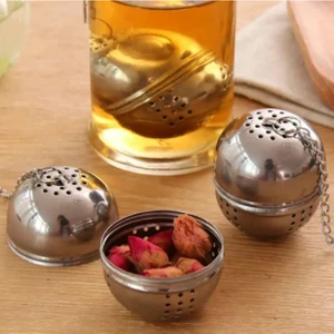 Mucit Home Top Model Çelik Çay ve Bitki Çayı Demleme Süzgeci – Paslanmaz Çelik Küre Demlik Süzgeç