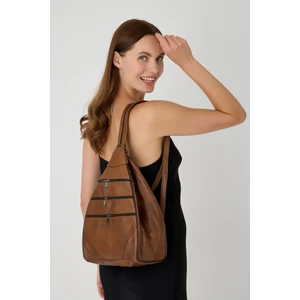 Green Norths Özel Tasarım Hakiki Deri Sırt ve Kol Çantası Fonksiyonel Çanta