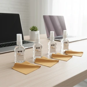 Gözlük ve Ekran Temizleme Spreyi, 4 Adet 50ML ve 4 Adet Temizleme Mendili