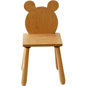 Wood & Joy Doğal Ahşap Çocuk Sandalye Ayı