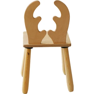 Wood & Joy Doğal Ahşap Renkli Çocuk Sandalye Geyik